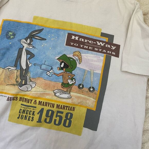 Vintage Looney Tunes single stitch graphic tee Hare-Way to the Stars - Picture 4 of 7